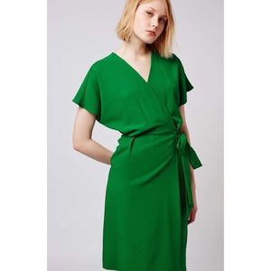Topshop Green Wrap Dress